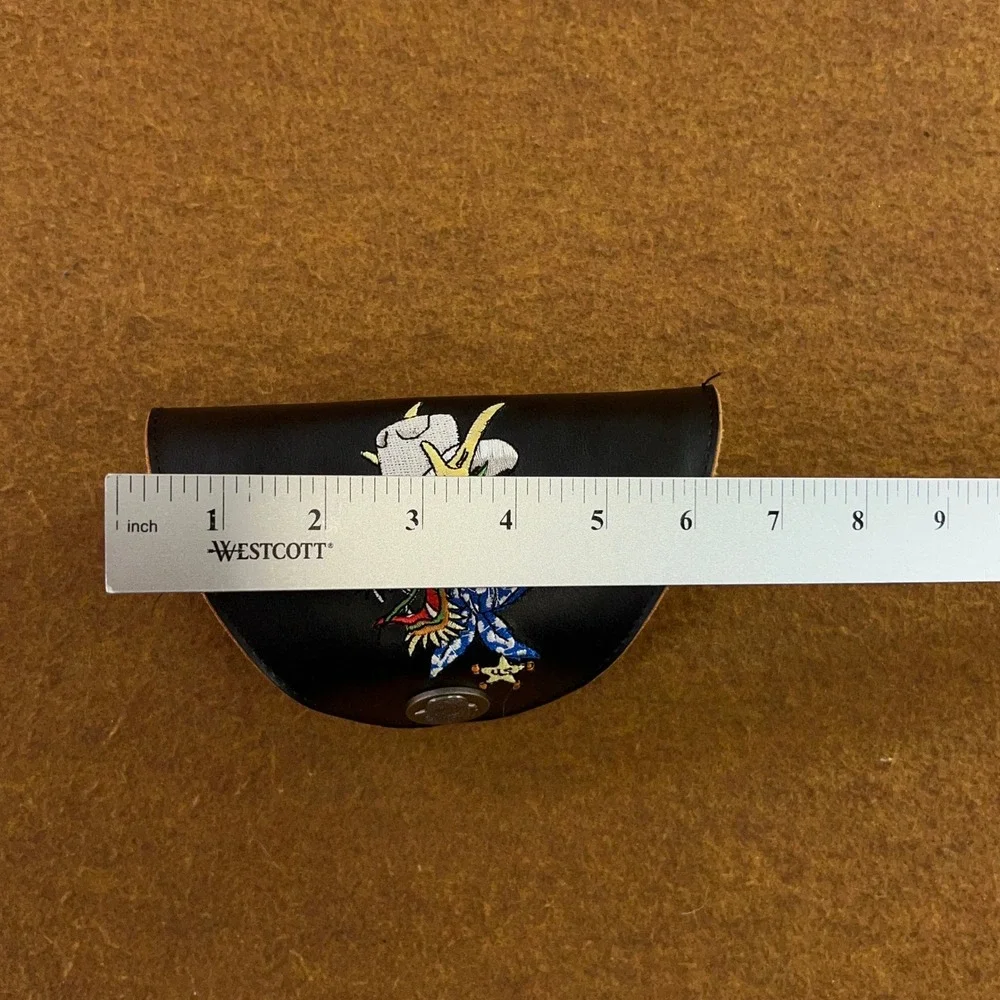 Ed Hardy Unisex OS Black Sheriff Dragon Embroidered Eyewear Sunglasses Case